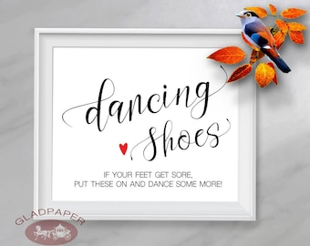 Dancing Shoes Sign, Wedding Flip Flops Sign, Dancing Feet Wedding Sign, Flip Flops Sign, Wedding Dance Floor Sign, Dancing Feet, AX-009