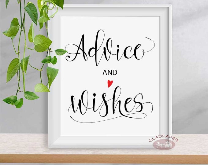 Advice and Wishes, Advice and Wishes sign, Wedding Sign, for future Mr and Mrs sign, Well wishes sign for bride and groom sign, AX-039