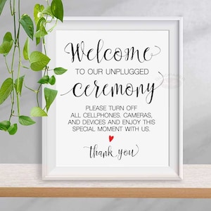 Unplugged ceremony sign Unplugged wedding sign Welcome to our unplugged ceremony sign Welcome To Our Wedding Sign Wedding Decor,AX-053