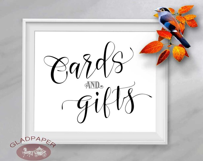 Cute Cards and Gifts Sign, Modern Calligraphy Wedding Cards and Gifts Sign, AX-006