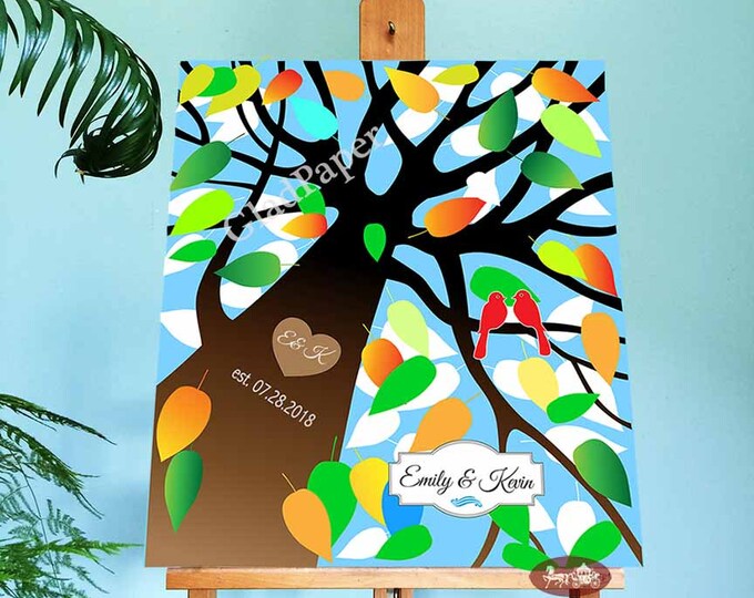 Wedding Guest Book Alternative, Wedding Tree Guest Book, Guestbook, Wedding Guestbook Alternative, Personalized Guestbook, Love Birds Canvas