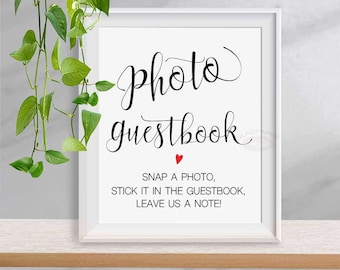 Photo Guest Book Sign, Guestbook Sign, Greenery Sign, Rustic Wedding Sign, Photo GuestBook Sign, Rose Gold Sign Greenery Sign, AX-052