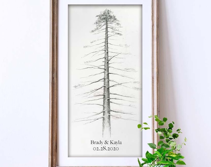 Wedding Guest Book Alternative, Tree Wedding Guest Book, Pine Tree Guest Book Alternative, Tree Guest Book Print, Rustic Guestbook, Woods