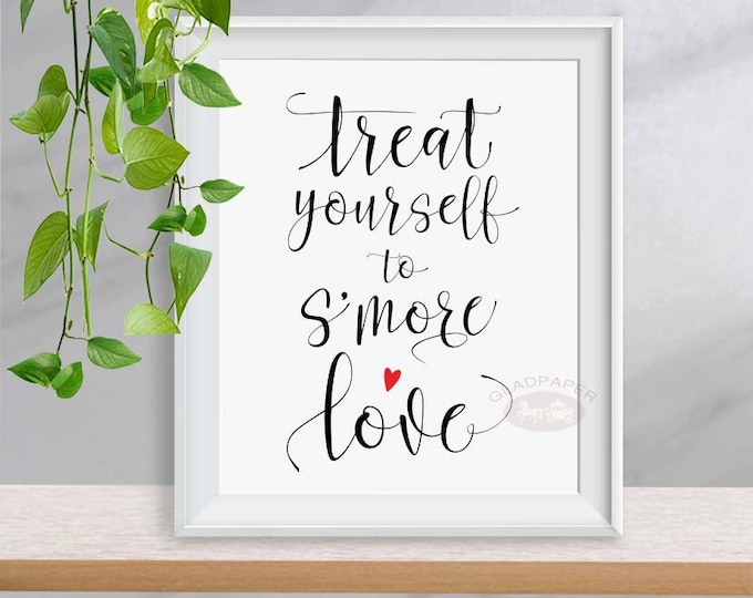 Treat Yourself to S'more Love sign, Smore love wedding bar Sign, Wedding Sign, Calligraphy Wedding Sign, Wedding Reception signs, AX-044