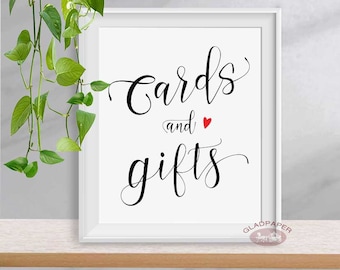 Cards and Gifts Sign, Wedding Signs, Cards Sign, Gifts Table Sign, Wedding Gift Table Sign, Bridal Shower Baby Shower Signs, AX-037
