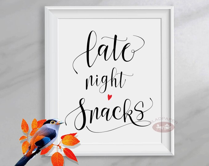 Late Night Snack Sign, Wedding Buffet Sign, Wedding Snack, Snack Sign, Wedding Table Sign, Wedding Reception Sign, Wedding Signs, AX-019