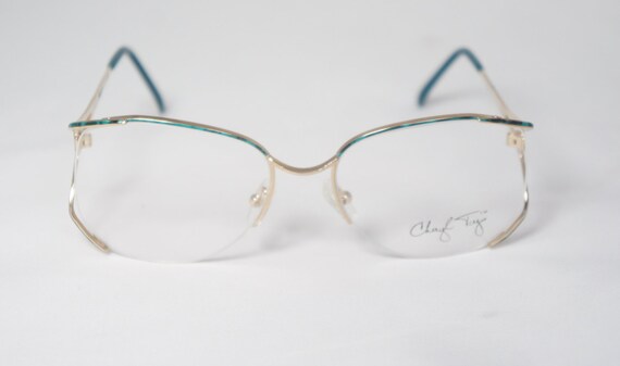 CT52-G Green  Metal 1980's Semi-Rimless Vintage E… - image 2