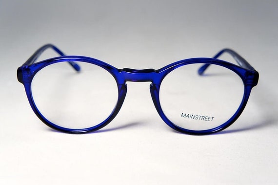 MS150-BL Round Blue Crystal Vintage Eyeglasses, N… - image 2