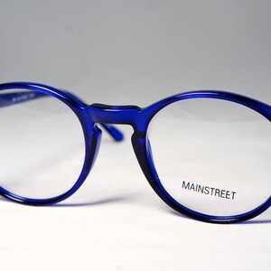 MS150-BL Round Blue Crystal Vintage Eyeglasses, New Old Stock, Mainstreet 150