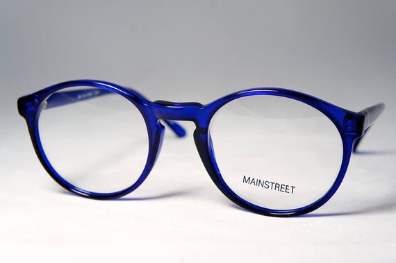 MS150-BL Round Blue Crystal Vintage Eyeglasses, N… - image 1