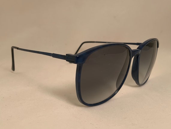 CARBS Big Round Blue Vintage Sunglasses, 1970's N… - image 2