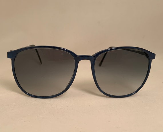 CARBS Big Round Blue Vintage Sunglasses, 1970's N… - image 1