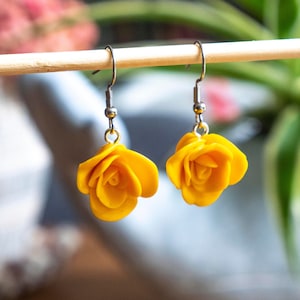 Yellow Flower polymer clay earrings