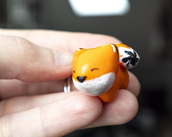 Fox keychain fimo, polymer clay