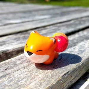 Fox keychain rainbow pride  fimo, polymer clay, gift idea animal