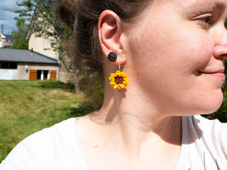 Flower polymer clay earrings