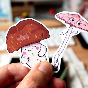 Pack de 4 autocollants vinyles "Petits champignons"