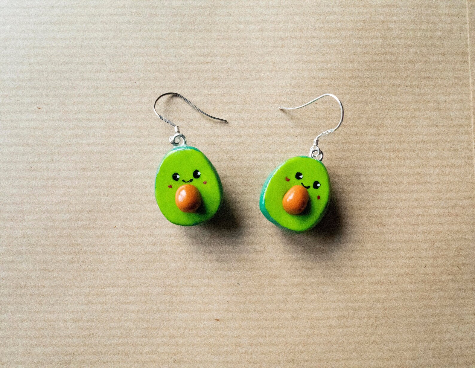 Avocado Fimo Earrings Polymer Clay Handmade Etsy