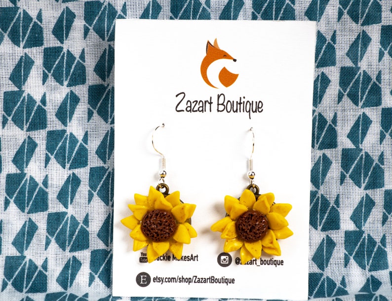 Flower polymer clay earrings