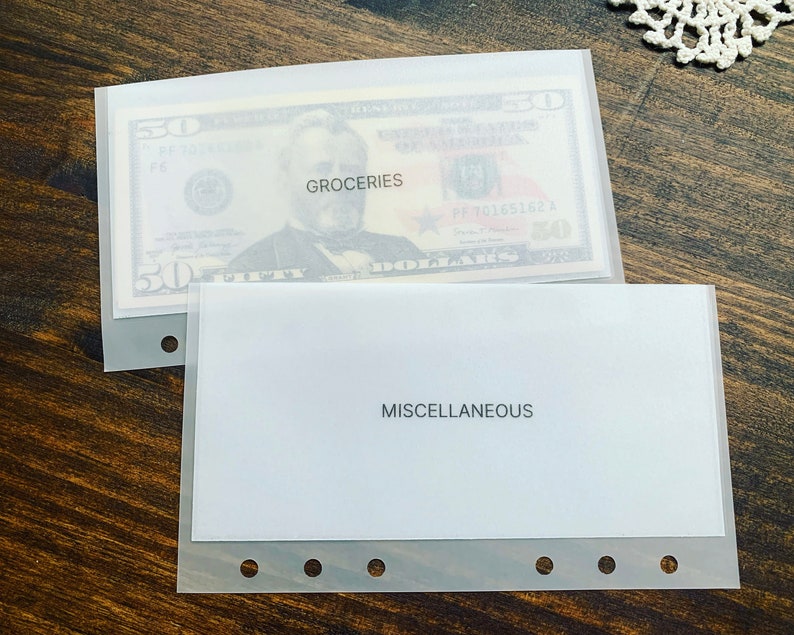 A6/personal Matte Vellum Cash Envelopes Etsy