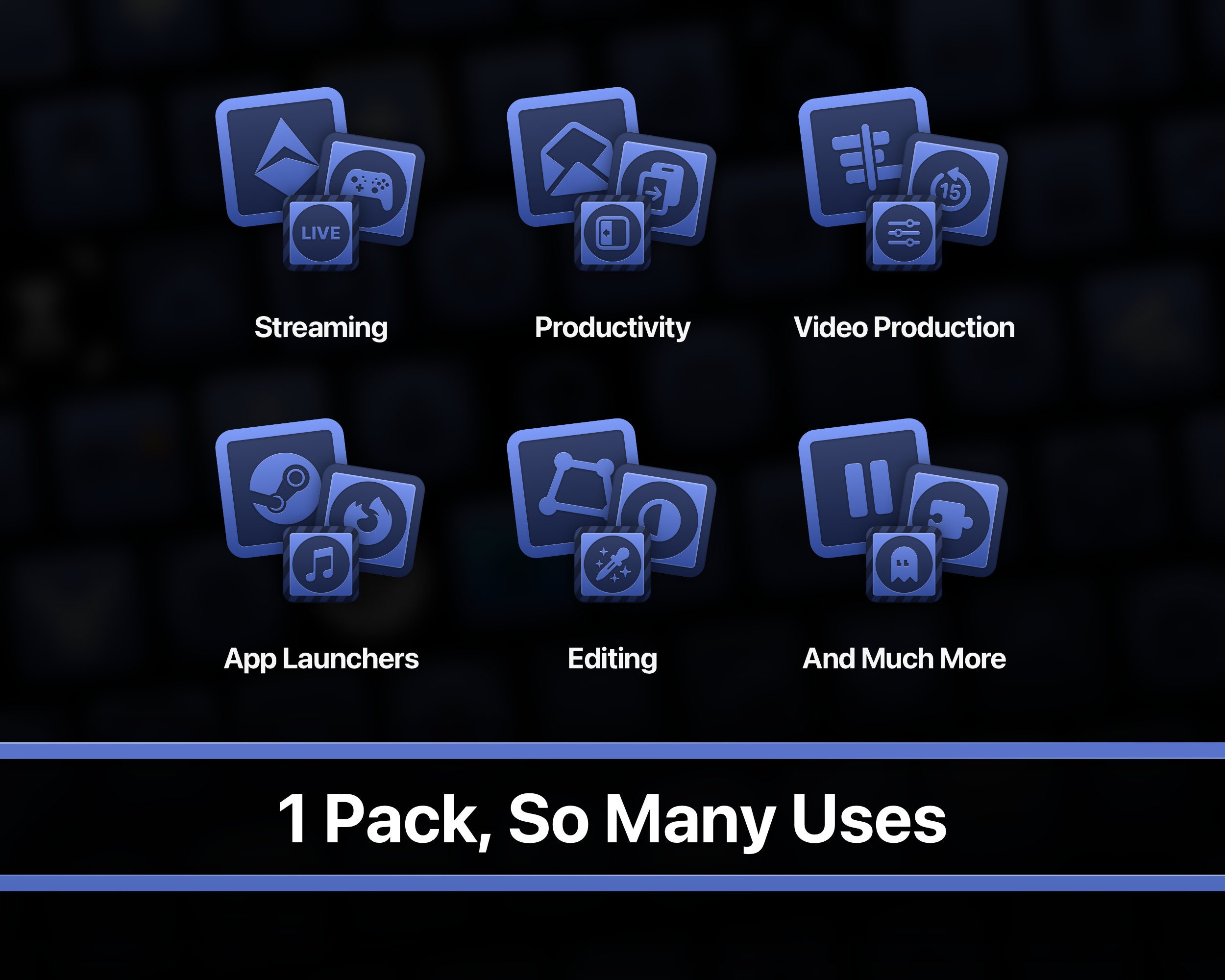 Light Blue Stream Deck Icon Pack, PNG - Etsy