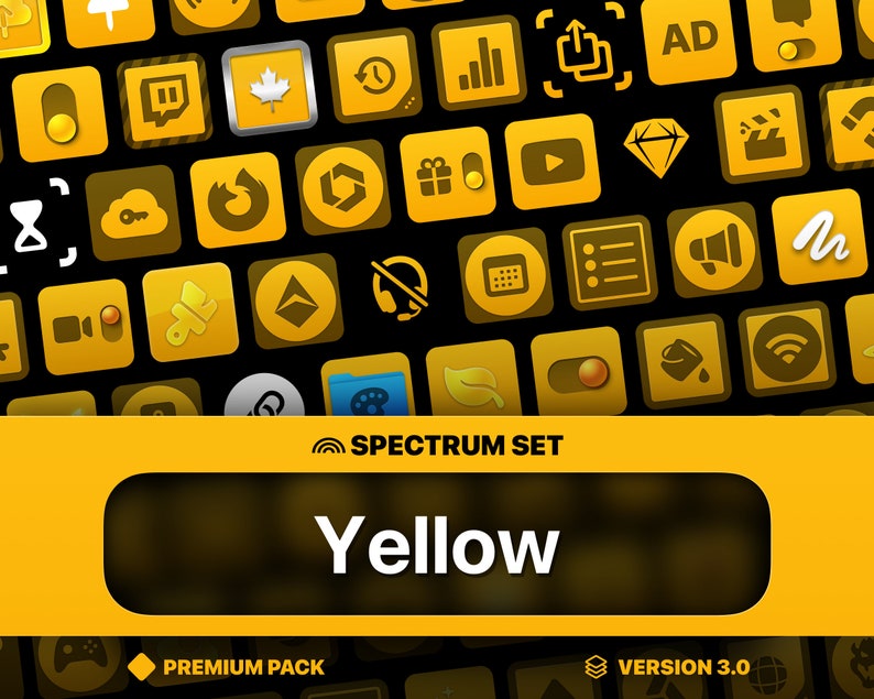 Yellow Streaming Service Yellow Stream Deck Icon Pack, PNG - Etsy