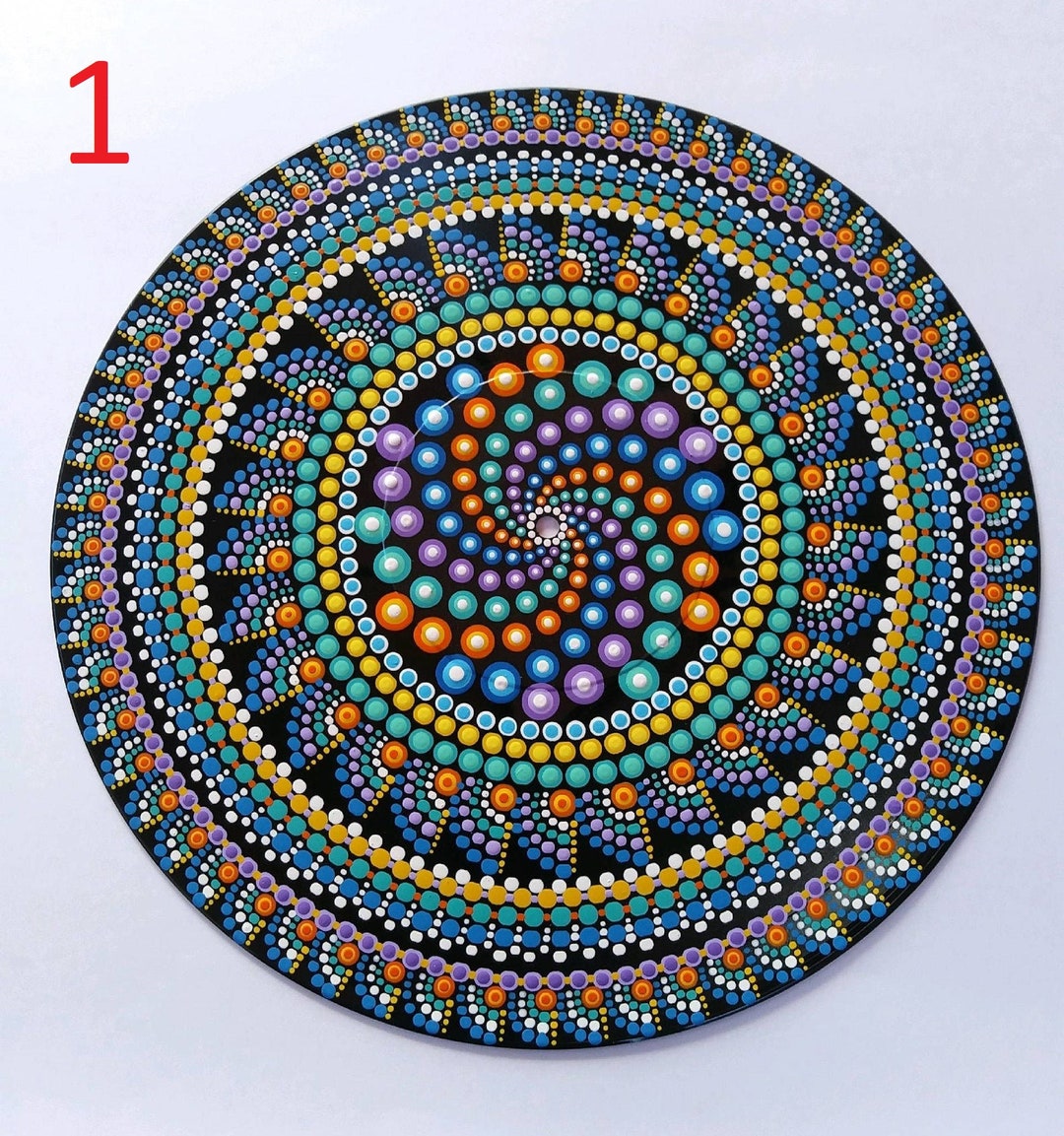 Mandala Dot Painting on 12 Vinyl Record different Design and Color