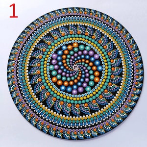 Mandala Dot Painting on 12&quot; Vinyl Record (different design and color options)