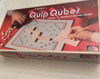 Scrabble Game, Vintage 1981, Quip Qubes Board Game, Crafting Supplies, Good Condition