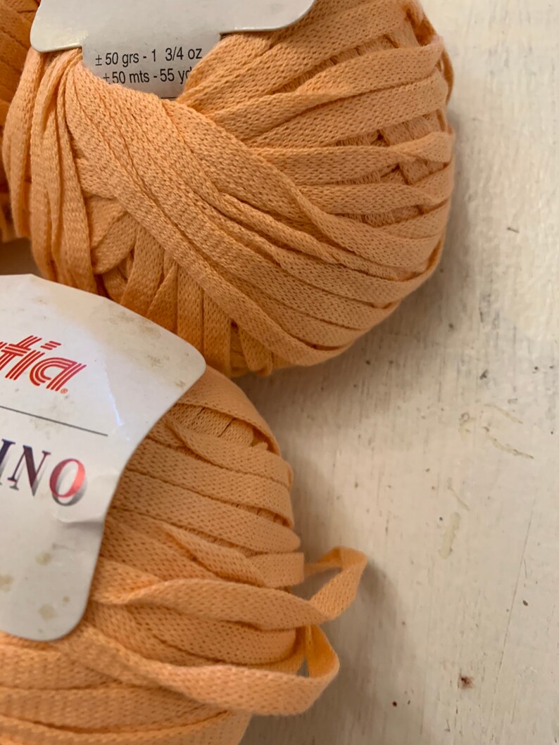 Katia Bulky Cotton Flat Yarn/ Peach Color Cotton/ 6 Balls Etsy