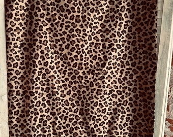 Leopard Print Pillow Case, Retro Bed Linens, Poly Satin, Brown Cream Animal Print, Standard Size Pillow Cover