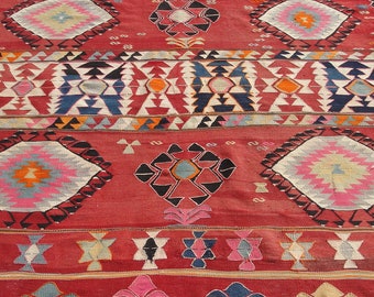 Großer Kelim Teppich, Vintage Kelim Teppich, Kelim Teppich, Türkischer Kelim Teppich, 15 x 2 m, Wollteppich für Wohnzimmer, Kelimteppich,