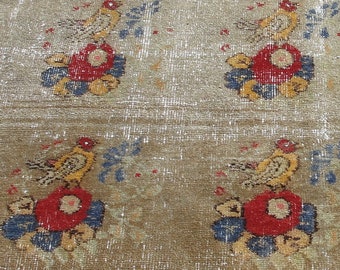 8x10 turkish rug, 8x10 colorful rug, 8x10 handmade rug, 8.3x9.10 ft, oversized large rug, palace rug size 8x10, bird design living room rug,