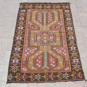 3x5 small Kilim Rug, 2.9 x 4.4 ft , Vintage Rug, Kilim Rug, Large Turkish Kilim, area Rugs Kilims, Teppich Kelim