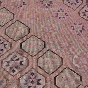 Floral design Large Turkish Kilim - Vintage kilim, kilim rug, 6 x 9.7 ft, bohemian kilim rug, large living room rug, bedroom rugs image 13