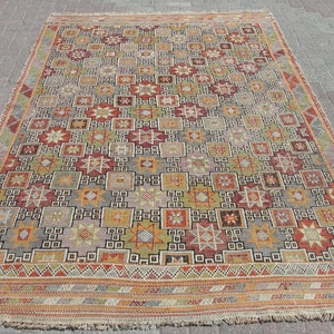6x9 Large Area Kilim, 6 x 9 ft, kilim area rugs for living room, bohemian rugs, Kelim Teppich, Tapis, rugs kilim carpet, rugs for bedroom,