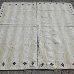 5x7 Turkish Kilim Rug – Handmade Cotton Solid Design Rugs for Living Room