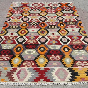 6x9 Handmade Vintage Kilim Rug, Turkish area kilim rug, 5.3 x 8.6 ft, bohemian rug, Large kilim, rugs for Living room, Anatolian rug, Kelim