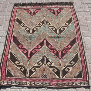 3x5 Turkish Kilim Rug | Vintage kilim rug | Kilim rug | Bohemian rug | Bedroom rug  | Rug | 3.5 x 4.7 ft