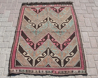 3x5 Turkish Kilim Rug | Vintage kilim rug | Kilim rug | Bohemian rug | Bedroom rug  | Rug | 3.5 x 4.7 ft