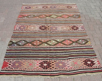Large 5x7 kilim rug, Area rug, turkish kilim rug, rug, 4.8 x 7.3 ft, bohemian kilim rug, living room decor rug