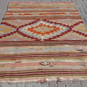Rare Handmade 6x8 Turkish Kilim Rug | Vintage kilim rug | Kilim rug | Bohemian rug | Bedroom rug  | Rug | 5.7 x 8 ft