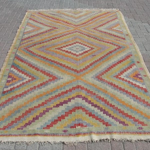 Cotton Handmade area kilim rugs - rugs for living room