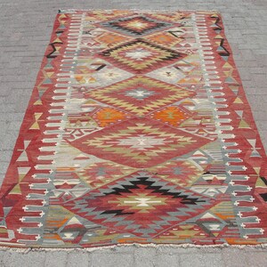 Area kilim Rug 6x9, 5.1 ft x 9.4 ft, Rugs for living room, Kelim Teppich, bathroom rugs