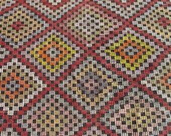 Alfombra Kilim de lana de 1,8 x 2,7 m – Alfombra tribal turca