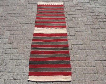 Table Runner Vintage Kilim Runner Rug, 1.10 x 6.4 ft, kitchen rug, runner,