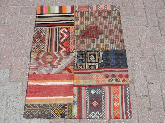 Small Patchwork kilim rug, handwoven kilim rug, rugs for living room, 2.5 X 3.3 ft, Kelim Teppich, Tapi