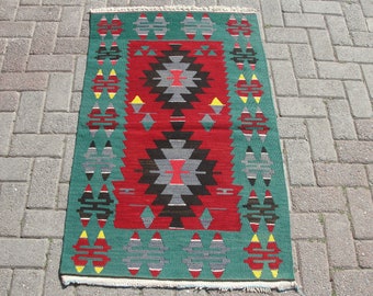 deurmat klein vloerkleed, vloerkleden voor woonkamer, 2,6 x 4,2 ft, kelimtapijten, tapijttapijt, boho-tapijt