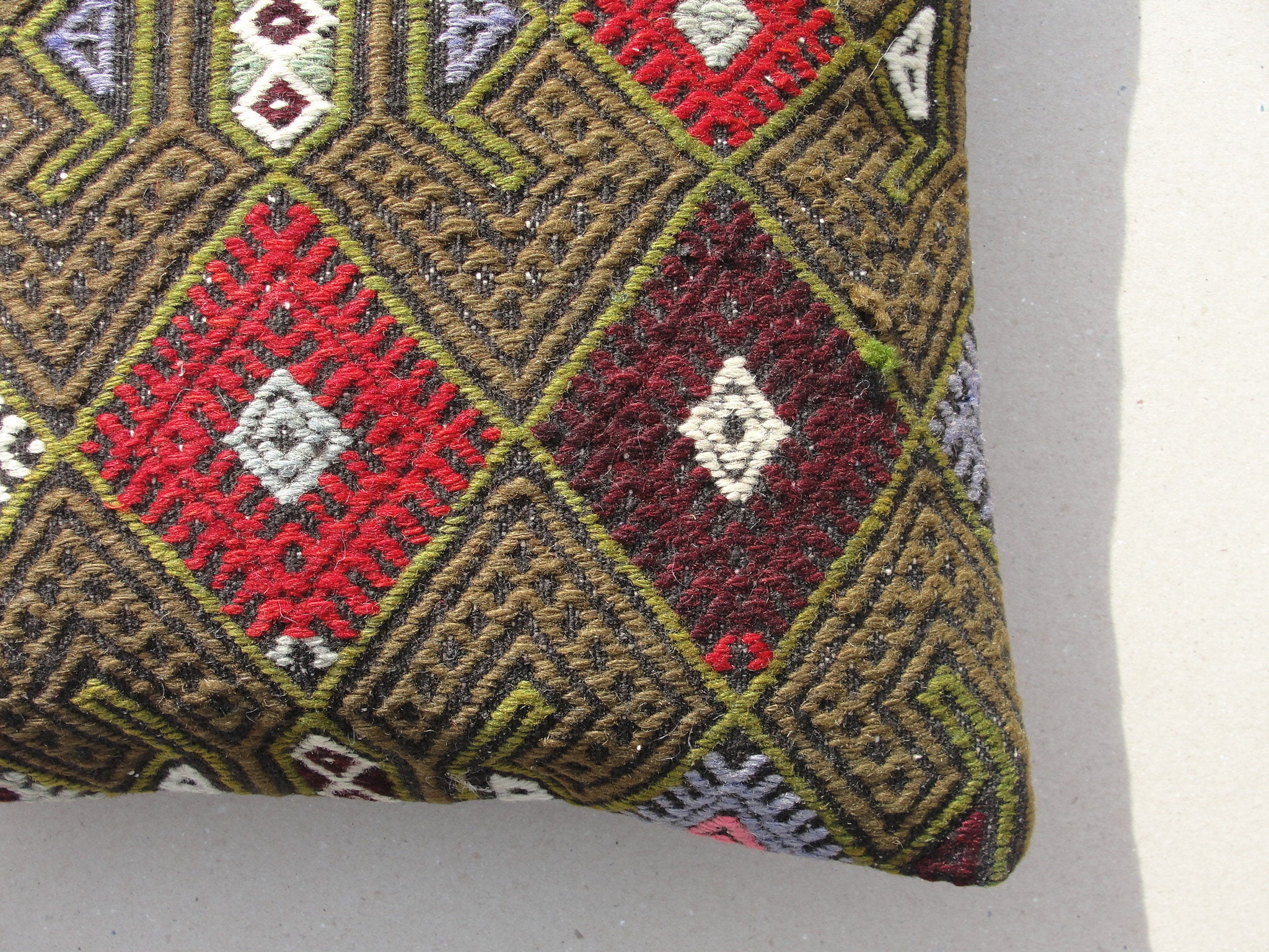 Green kilim Pillow cover kilim Pillow cover for bedroom Home Etsy