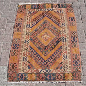 3x4 kilim rug, Vintage Area Kilim rug, boho rug, 2.8 x 3.9 ft, kelim, rug for livingroom, rug, rug runner